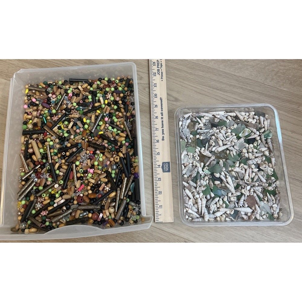 Lot of Bead Soup Random Mix & Sea Glass & Sea Shells 2lb 5oz #6
